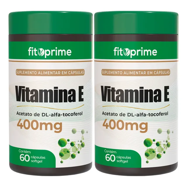 Kit 2 Vitamina E 400mg 400ui Por Cápsula Com 60 Cápsulas