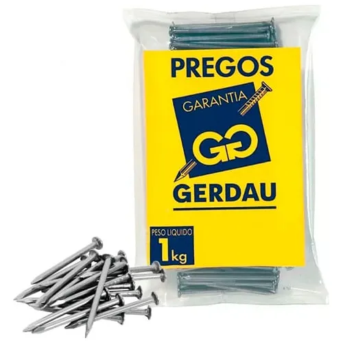Kit C/ 3 Kg Prego 17x21 Polido C/ Cabeça Aço Oxidado Gerdau 