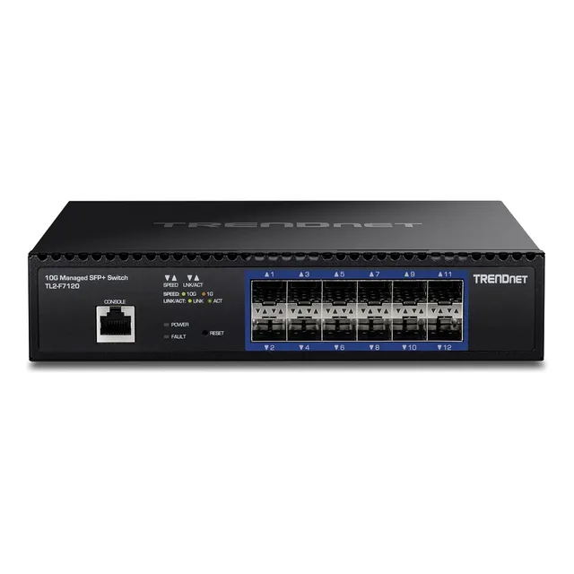 Trendnet Tl2-f7120, Switch De Fibra Optica Sfp+ 12 Puertos