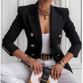 Saco Blazer De Mujer Con Botón De Manga Larga Casual Formal Saco Blazer De Mujer Con Botón De Manga Larga Casual Formal