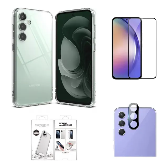 Case Funda Clear Para Samsung A55 + Mica Pantalla Y Cámara