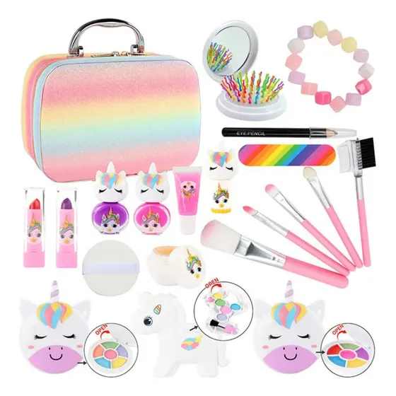 Kit De Maquillaje Real Con Porta Cosméticos Para Niñas