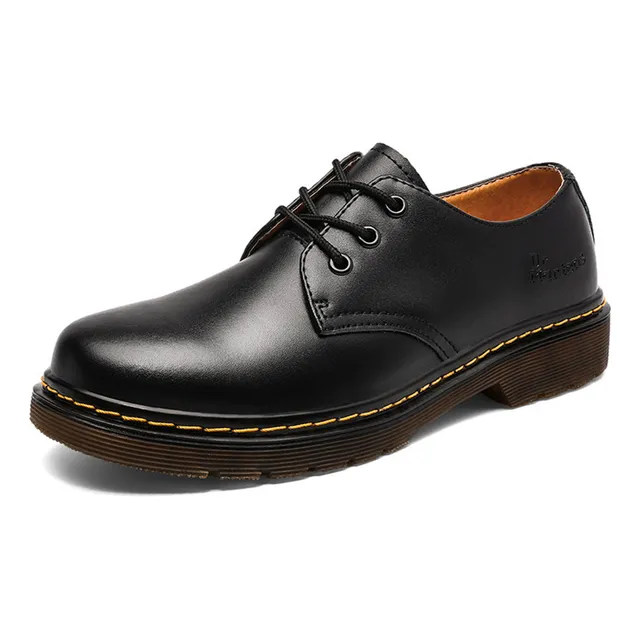 Zapatos De Cuero Martin Británicos Clásicos Unisex Con Suela