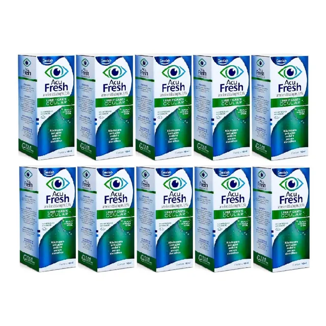 Kit Acu Fresh Lubrificante Ocular Com 10un De 10ml Cada