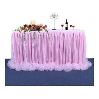 Mantel De Tul Hecho A Mano Con Falda De Mesa Decorativa D Mantel De Tul Hecho A Mano Con Falda De Mesa Decorativa D