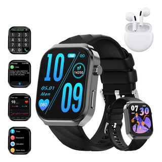 Reloj Smartwatch 2.2'' Inteligente Bluetooth Llamada Negro Reloj Smartwatch 2.2'' Inteligente Bluetooth Llamada Negro