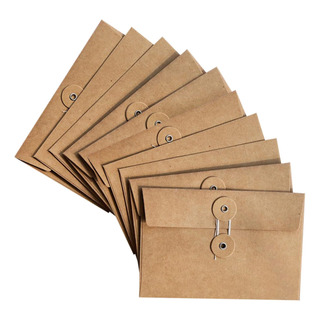 Eorta 10 Sobres De Papel Kraft Con Bolsillos Vintage Con Bot Eorta 10 Sobres De Papel Kraft Con Bolsillos Vintage Con Bot