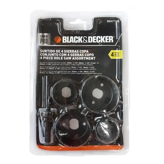 Juego De 4 Sierras Copa Madera Black+decker Bda71120 54mm
