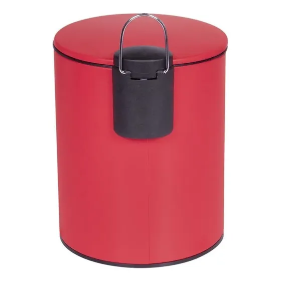 Lixeira Moderna Mor Roja Inoxidable 5l Cocina C/ Tapa de Pedal