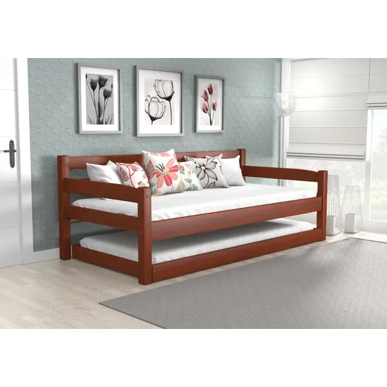 Bicama Cama Marinera Sofá Cama Dormitorio Madera Maciza Color Nogal