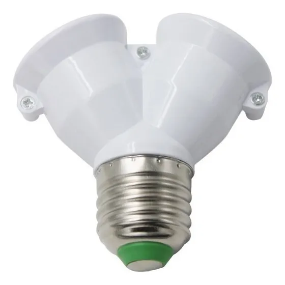 Bocal Soquete Adaptador Tipo Y Duplo Duas Lampadas E27 Cor da luz Branco 110V/220V