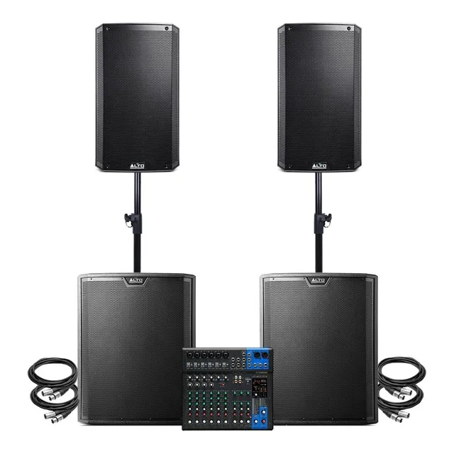 Alto 2bocinas 2subwoofers,consola,cables Mismo Día Color Gris Oscuro