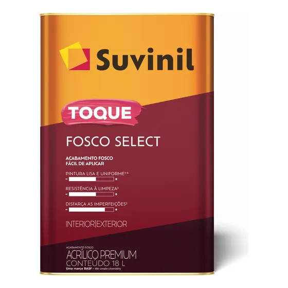 Tinta Acrílica Toque Fosco Select Branco 18l Suvinil