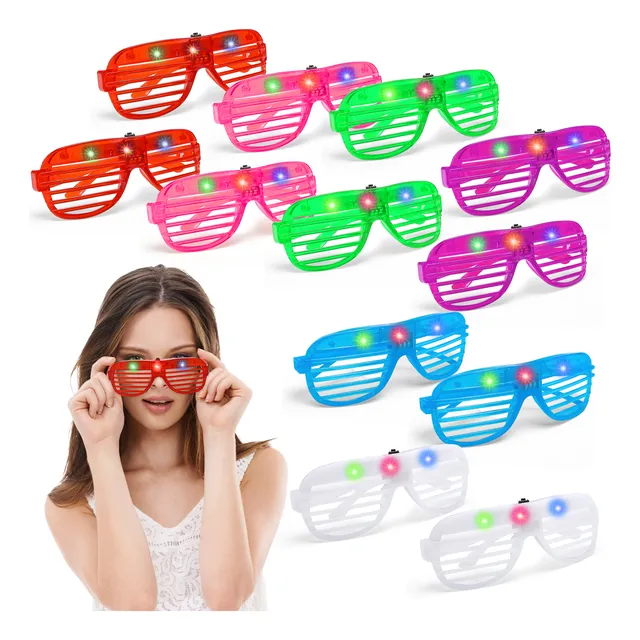 12 Lentes Luminosos Persianas Led Luz Retro Fiesta Batucada