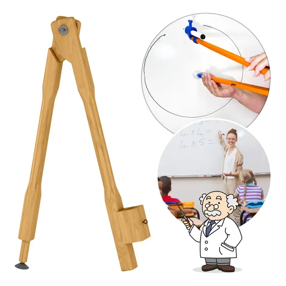Compasso De Madeira 40cm P/ Quadro Branco Escolar Professor