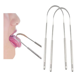 Kit 2 Raspador De Lingua Limpador Inox Metal Higiene Bucal Kit 2 Raspador De Lingua Limpador Inox Metal Higiene Bucal