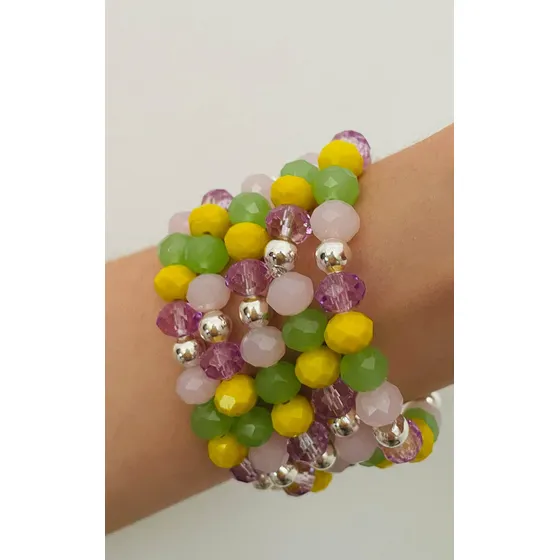 Pulsera Niña Despertando Cristal De Roca De Colores