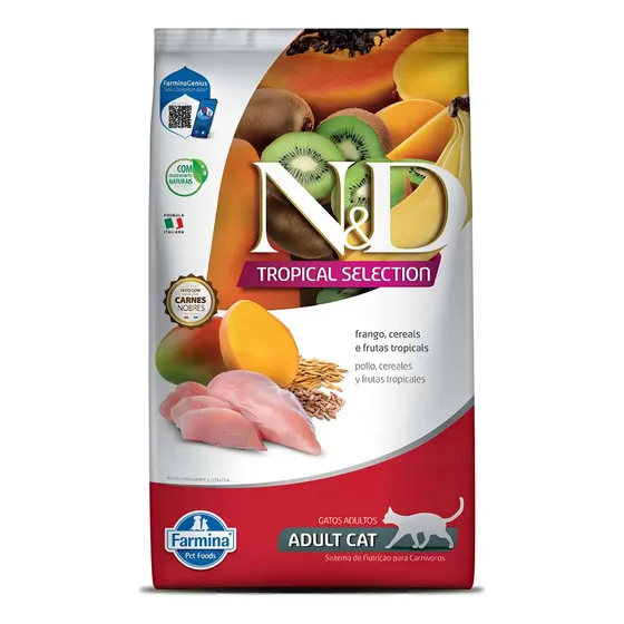 Comida para Gatos Adultos N&D Tropical Selection, Pollo y frutas tropicales, 1,5 kg | Cuotas sin interés