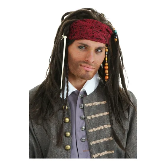 Peluca Pirata Jack Sparrow Caballeros Adultos Envio Gratis 2