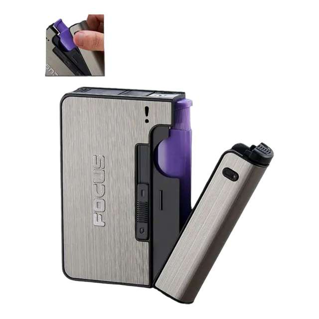 Caja Porta Cigarros Y Yesquero Caja Metal De Bolsillo Acero