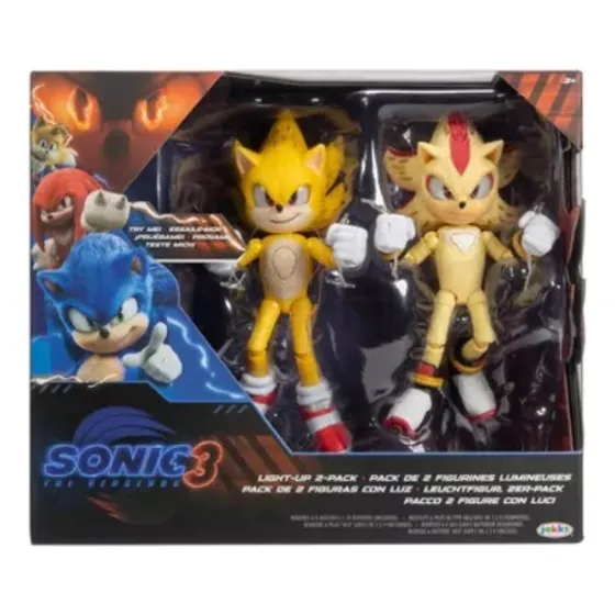 Pack De 2 Figuras Con Luz Sonic The Hedgehog Vs Super Shadow