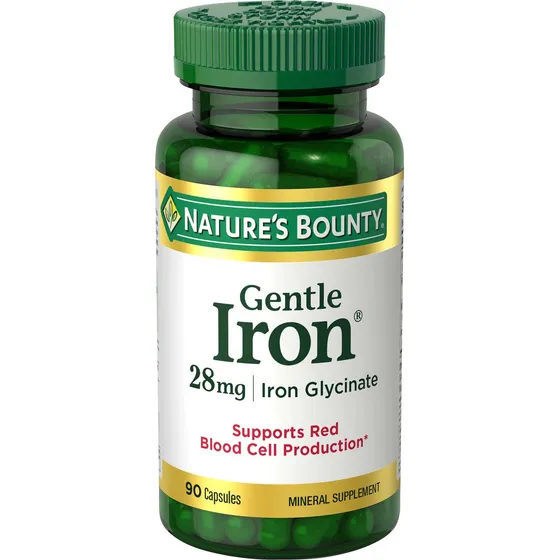 Suplemento Nature's Bounty Gentle Iron 28 Mg 90 Cápsulas X3