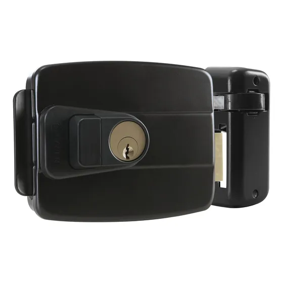 Cerradura eléctrica Garen Ga033 12v con botón color negro