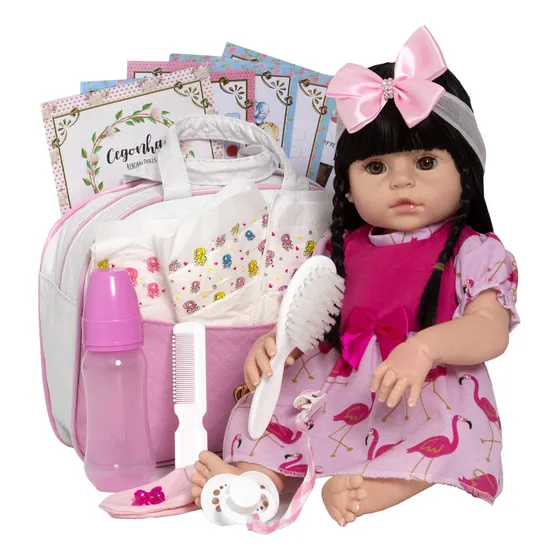 Bebê Reborn Morena Baby Alive Silicone Real Enxoval Completo