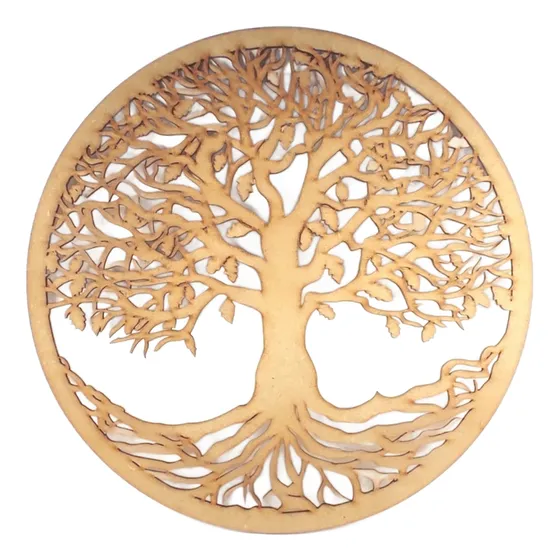 Mandala Árbol De La Vida Madera Mdf Corte Laser Decoración