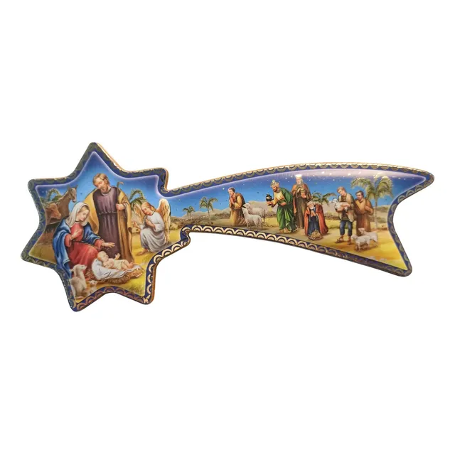 Cuadro Pesebre Estrella De Belén Para Apoyar Italy 16x7 Cm