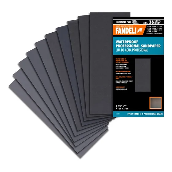Papel De Lija Waterproof, 36 Hojas 23x9,3cm, Granallado 120-