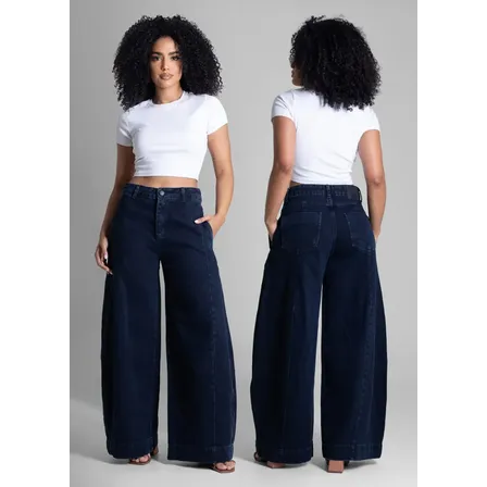 Jeans Sawary Feminino Calca Balloon_283058 Índigo Liso 38