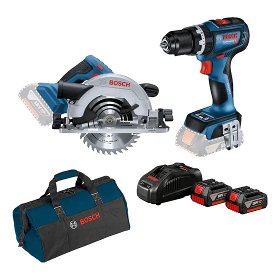 Kit Bosch Taladro P Gsb 18v-90 C-sierra Circular Gks 18v-57
