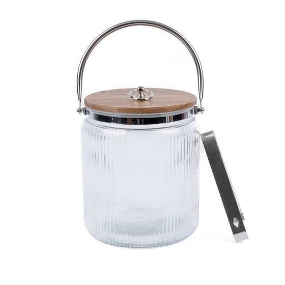 Hielera Vidrio Charlotte Tapa Madera 3,8lts Simplit Negro