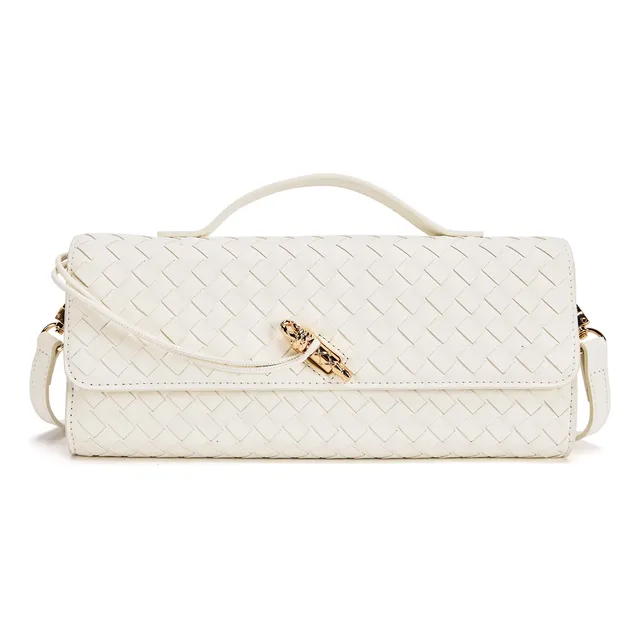 Romantic Crown Bolsa De Mão Feminina De Alta Qualidade Feita Branco Liso Níquel