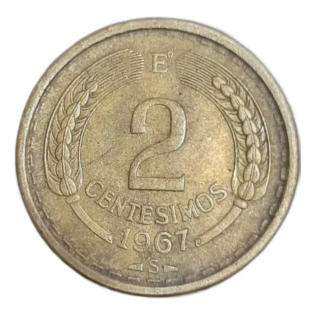Moneda Chilena 2 Centésimos Distintos Años 1965 Hasta 1970