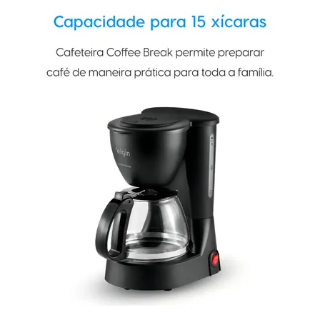 Cafeteira Elétrica 15 Xícaras Elgin Coffee Break Preta