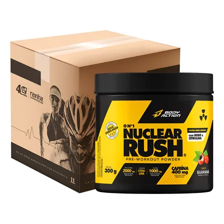 Atacado 12x Pré Treino Nuclear Rush 300g Bodyaction