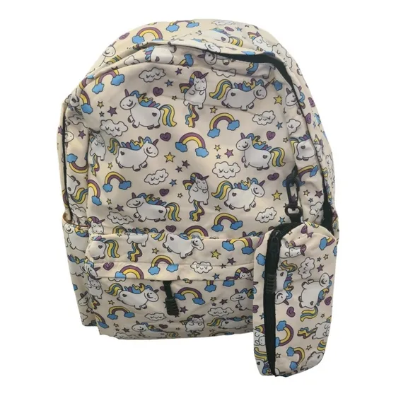Mochila Infantil Unicornio Verde Grande P/ Niñ@