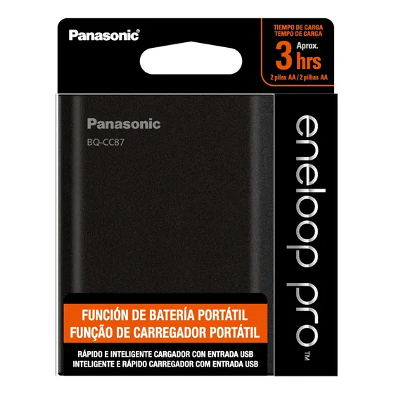 Carregador Panasonic Eneloop Bq-cc87 Aa Aaa Banco De Energia