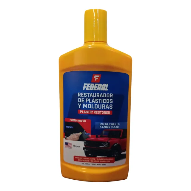 Restaurador Color De Plastico Negro Gris Federal