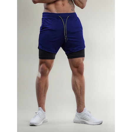 Short Duplo Fitness Dr Y Fit Térmico + Lycra Interna Bolso A Short Duplo Fitness Dr Y Fit Térmico + Lycra Interna Bolso A