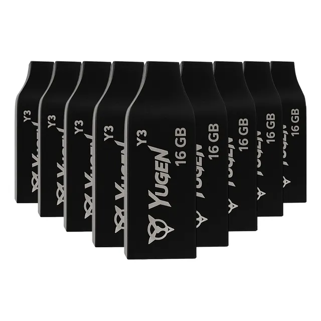 Kit 20 Memorias Usb 16gb Yugen Y3 Metálica Granel Musica Color Plateado