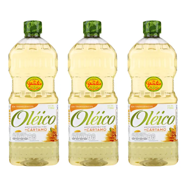 3pz Aceite Comestible Oléico Puro De Cártamo 710 Ml C/u