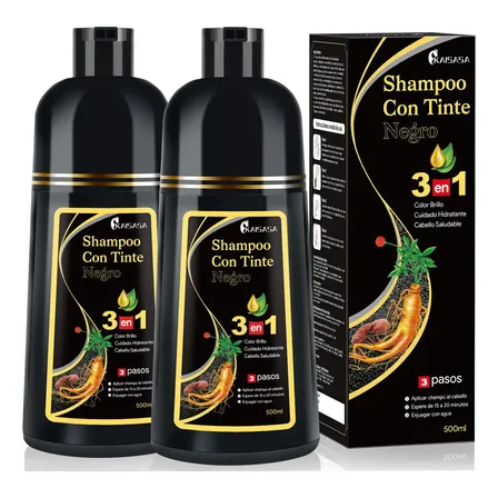 Kaisasa® Shampoo Con Tinte Cubre Canas Natural Jengibre 500ml-negro