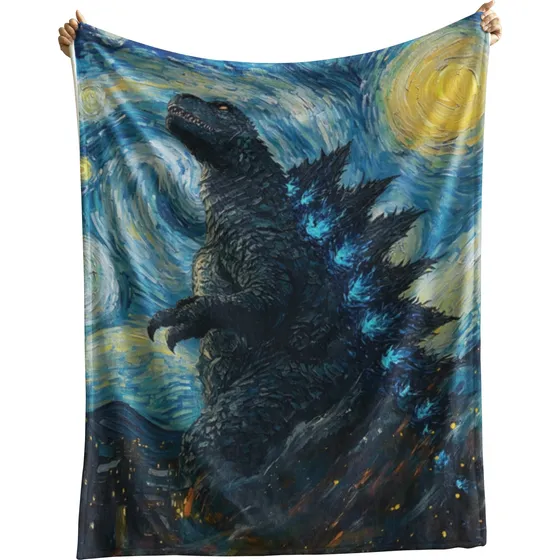 Frazada Cobija  La Noche Estrellada Godzilla