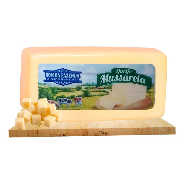Queijo Minas Mussarela Artesanal Bom Da Fazenda Peça 900g