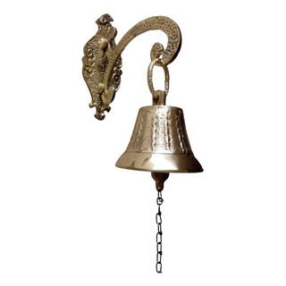 Sino De Parede Em Bronze Maciço Zambon Todo Decorado Sino De Parede Em Bronze Maciço Zambon Todo Decorado