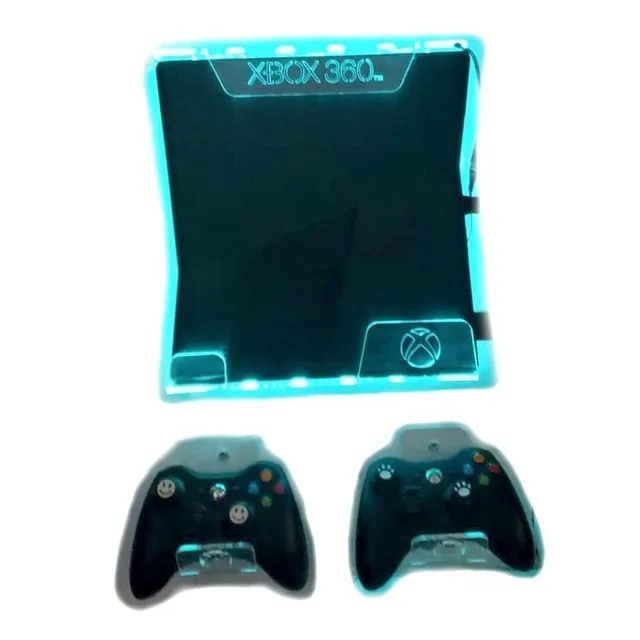 Soporte Base Pared Xbox 360 Slim + Luz Led Rgb+sop Controles