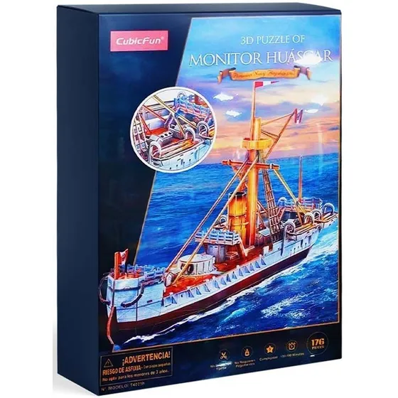 Rompecabezas Puzzle 3d  Barco Monitor Huascar Cubicfun
